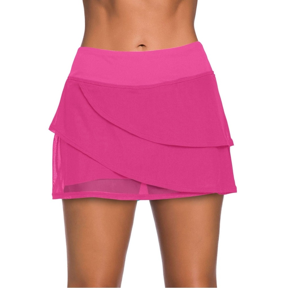 NWOT Bsubseach Women's Solid Color Waistband Skirted Bikini Bottom